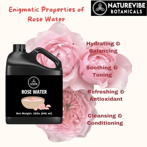 Naturevibe Botanicals 32oz Pure Rose Water for Skin & Hair - Image 7