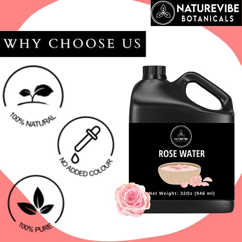 Naturevibe Botanicals 32oz Pure Rose Water for Skin & Hair - Image 8