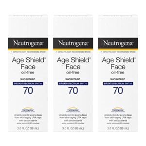 Neutrogena Age Shield SPF 70 Oil-Free Sunscreen, 3-Pack