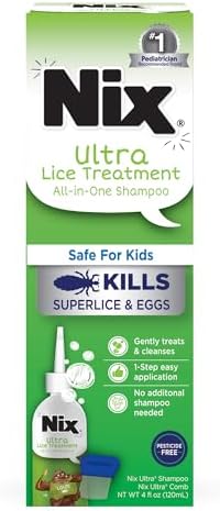 Nix Ultra Superlice Treatment Shampoo & Lice Comb, 4 Oz
