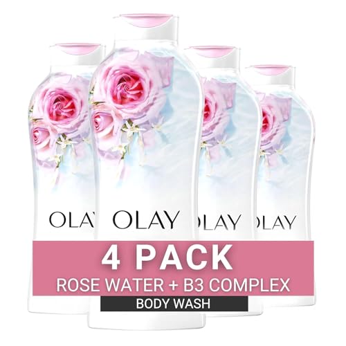 Olay Rose Water & Sweet Nectar Body Wash 22 fl oz (4-Pack)