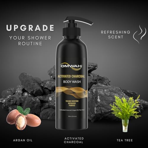 OMWAH Charcoal, Argan Oil & Tea Tree Body Wash 23.66 oz - Image 2