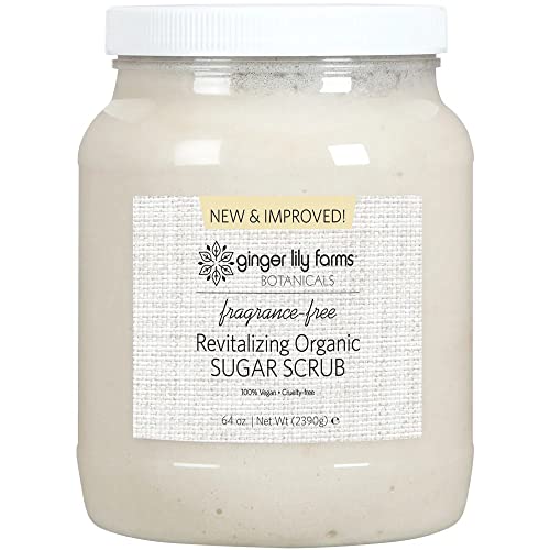 Organic Sugar Scrub, Vegan, Cruelty-Free, Fragrance-Free, 64 oz