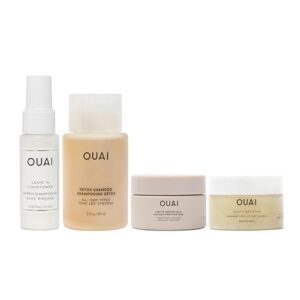 OUAI Travel Kit: Leave-In, Shampoo, Mask & Scrub (4 Count)