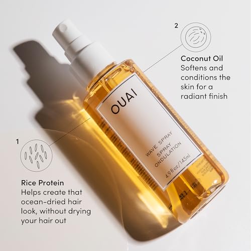 OUAI Wave Spray Coconut Oil Texture Mist 4.9 oz Lightweight Styling - Image 2