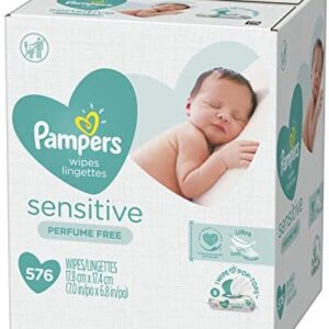 Pampers Sensitive Baby Wipes, 576 Unscented Wipes, 8 Packs