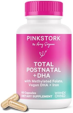 Pink Stork Postnatal Vitamins with Vegan DHA & Iron