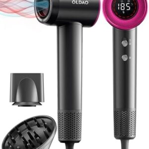 Powerful Ionic Hair Dryer with Diffuser and Nozzle for Rapid Styling