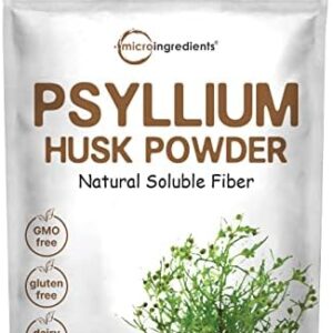 Psyllium Husk Powder 2lb Bag, Gluten-Free, Vegan, Keto Friendly Dietary Fiber Supplement