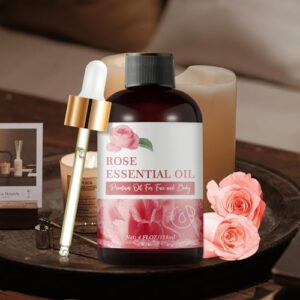 Pure Rose Essential Oil 4OZ for Face, Body & Hair