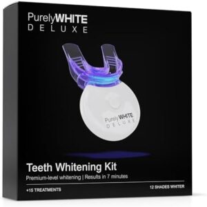 PurelyWHITE DELUXE LED Teeth Whitening Kit, 15+ Treatments