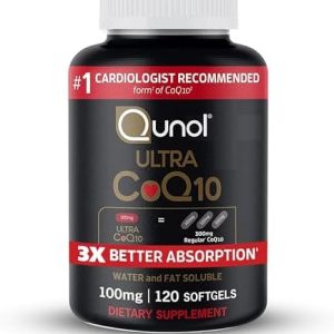 Qunol CoQ10 100mg Softgels, 120 Count, Ultra Absorption