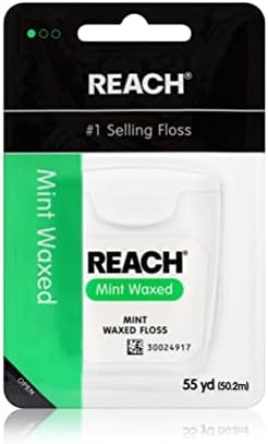 REACH Mint Waxed Dental Floss, 55yd, PFAS-Free, Shred Resistant