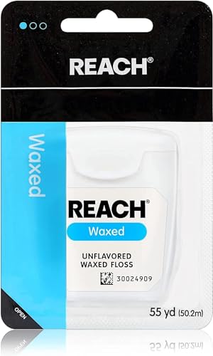 Reach Unflavored Waxed Dental Floss, ADA Accepted, 55 yds (3-Pack)