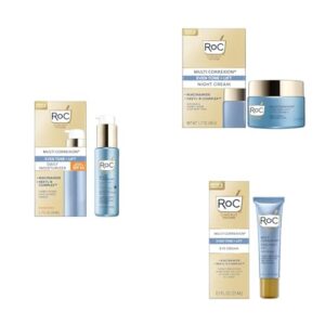 RoC Anti-Aging Skincare 3-Piece Set with Moisturizer, Night Cream, and Eye Cream
