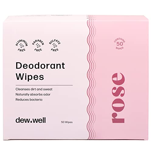 Rose Deodorant Wipes ? 50 Pack, Aluminum & Paraben Free