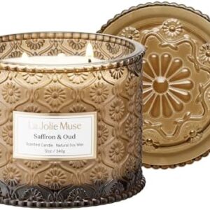 Saffron & Oud 2-Wick Soy Candle, Luxury Gift Jar