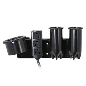Saloniture Blow Dryer & Iron Holder with 3 Outlets