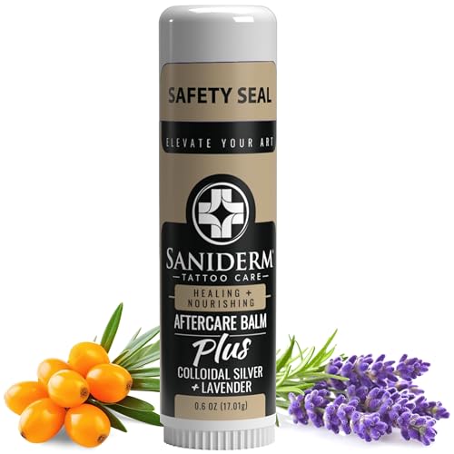 Saniderm Organic Tattoo Balm with Colloidal Silver, 0.6 oz
