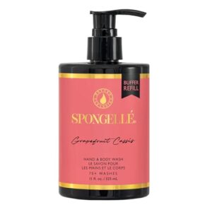 Spongellé Grapefruit Cassis Hand and Body Wash Refill 11 oz for Soft Skin
