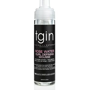 Tgin Rose Water Mousse for Curly & Wavy Hair, 8 oz