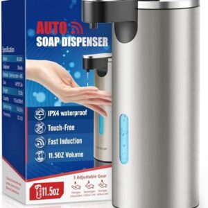 Touchless Soap Dispenser, 11.5oz, Waterproof, Adjustable Levels