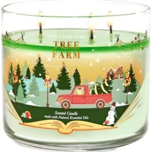 Tree Farm 3-Wick Pine Candle with Red Truck Label, 14.5 oz