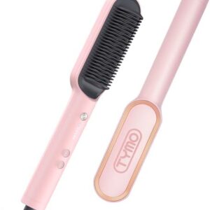 TYMO Ring Hair Straightener Brush, 20s Heat, 5 Temps, Pink