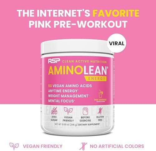 Vegan AminoLean Pink Lemonade Pre Workout Powder 30 Servings - Image 3