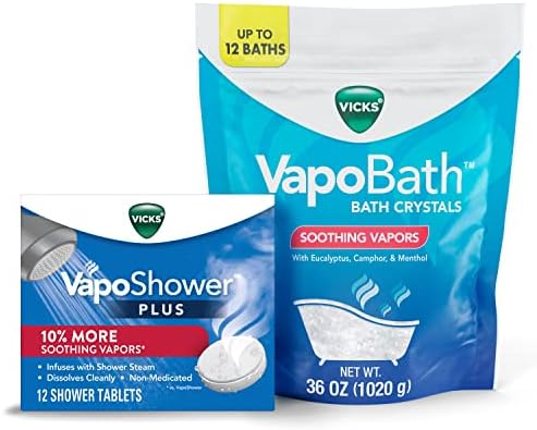 Vicks VapoShower Tablets & VapoBath Crystals Bundle