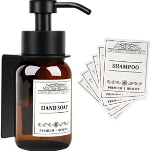 Wall-Mount Glass Soap Dispenser with Pump, 8.5 Oz