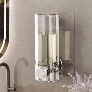 Wall Mount Suction Cup Soap Dispenser, 16oz/450ml Clear