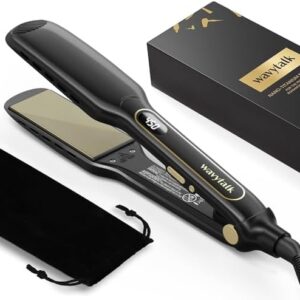 Wavytalk 1.75 Inch Black Titanium Hair Straightener Dual Voltage for Travel
