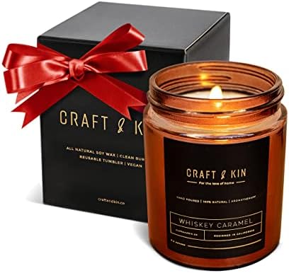 Whiskey Caramel Christmas Scented Candles for Men