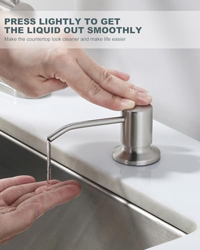 WOWOW Pull Down Kitchen Faucet with Soap Dispenser, Nickel - Image 5