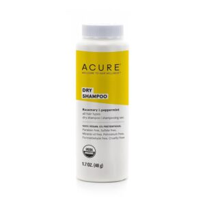 Acure Organic Vegan Dry Shampoo Rosemary Peppermint 1.7 Oz for All Hair Types
