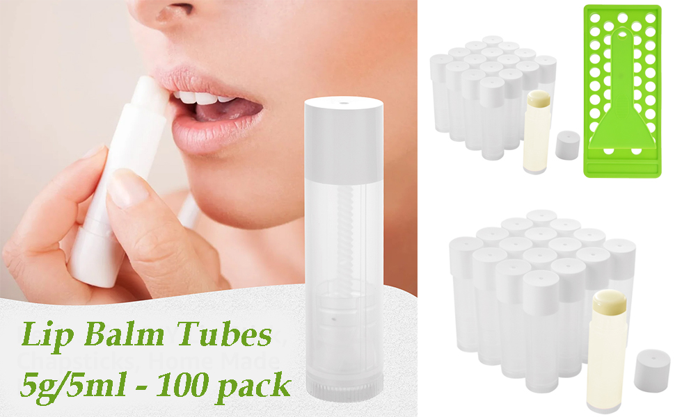 Lip Balm Tubes with Filling Tray and Spatula