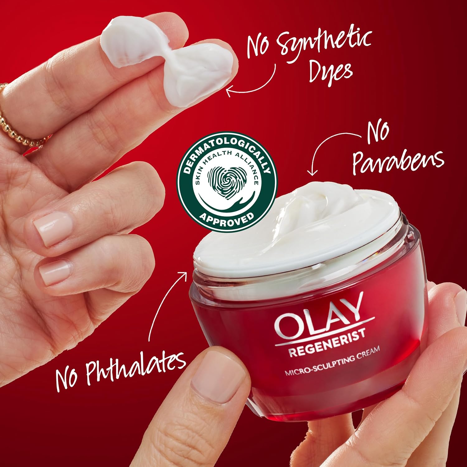 Olay Regenerist Micro-Sculpting Facial Cream 1.7 Oz for Women with Hyaluronic Acid Niacinamide - Image 8