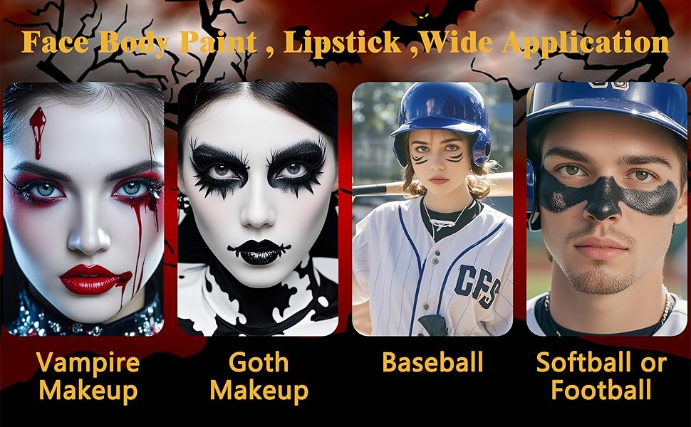  dia de los muertos day of the dead face paint make-up kit set for adults women maroon face paint