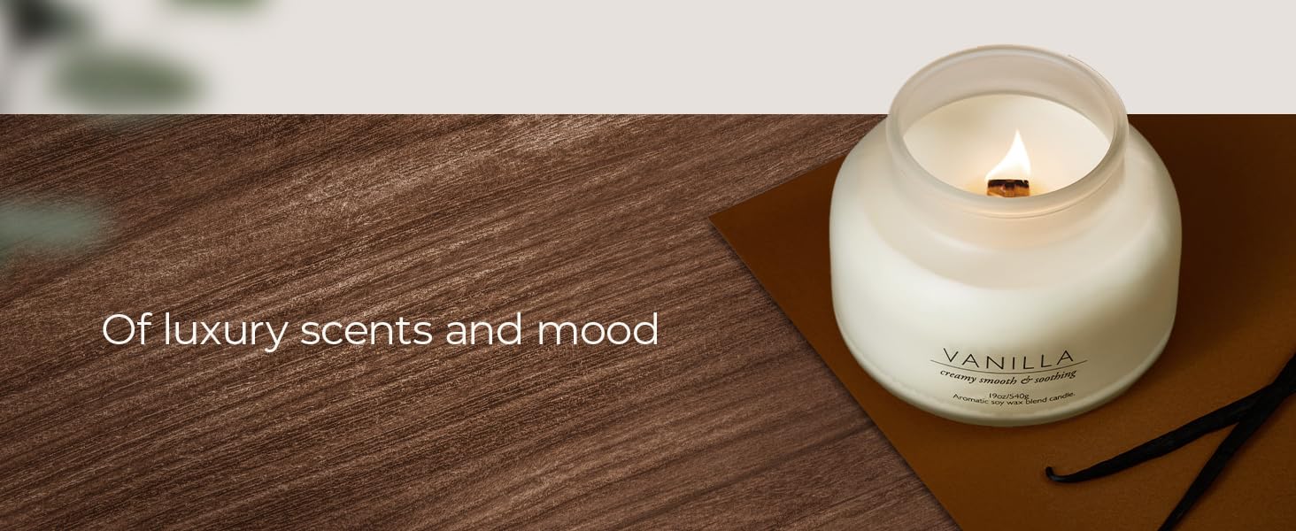 Luxury vanilla soy wax candle 19oz.
