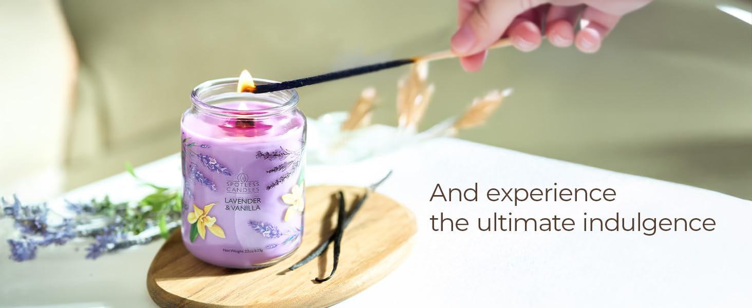 Luxury vanilla &amp;amp; lavender soy wax candle 22oz.
