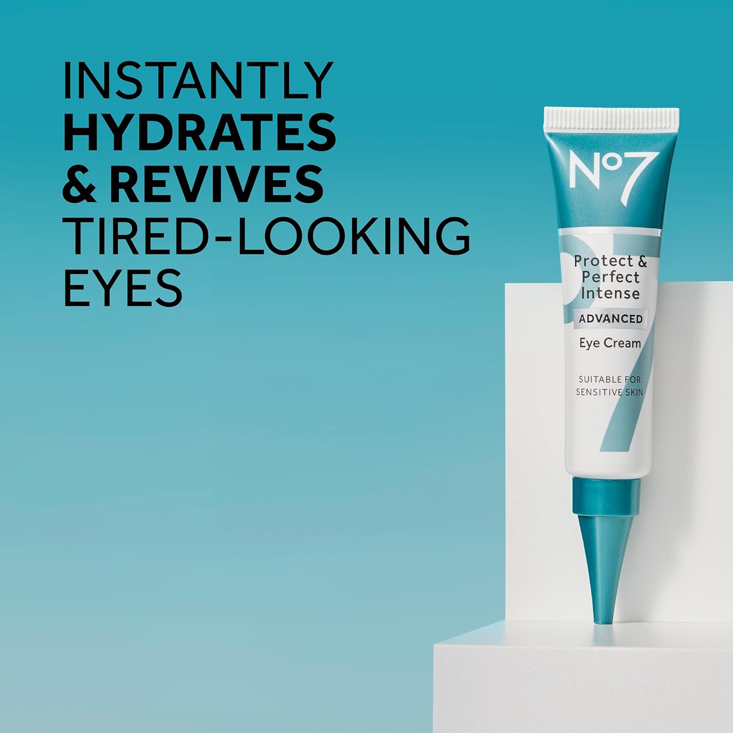 No7 Protect & Perfect Eye Cream - Intense Advanced Under Eye Cream for Dark Circles - Enriched with Hydrating Hyaluronic Acid and Nourishing Shea Butter to Revive Tired-Looking Eyes (0.5 Fl Oz) - Image 2