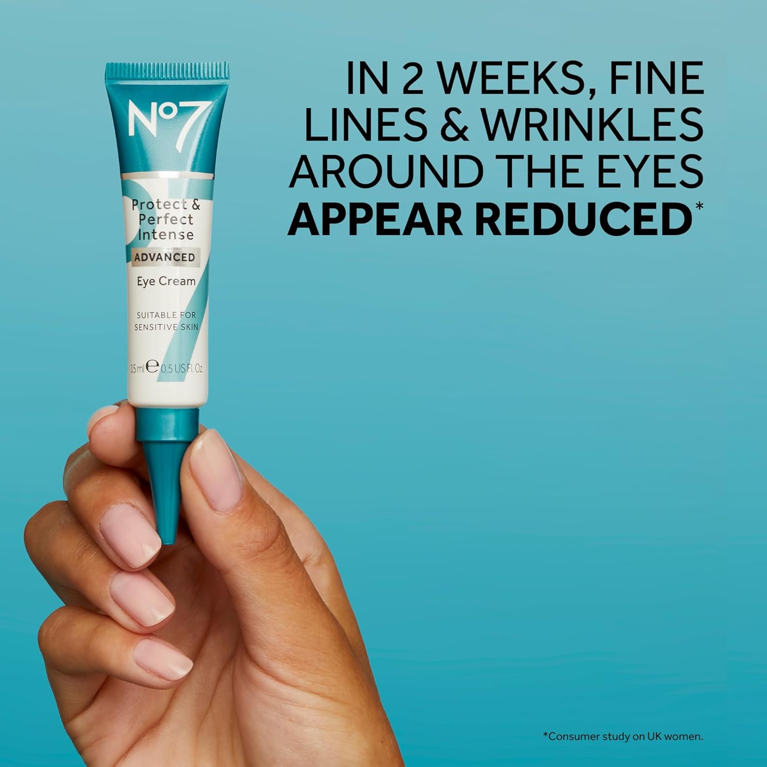 No7 Protect & Perfect Eye Cream - Intense Advanced Under Eye Cream for Dark Circles - Enriched with Hydrating Hyaluronic Acid and Nourishing Shea Butter to Revive Tired-Looking Eyes (0.5 Fl Oz) - Image 4