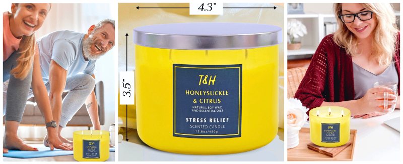Honeysuckle Citrus Scented Candle