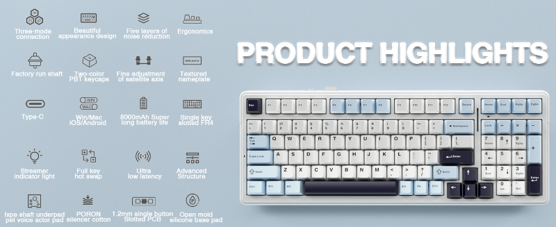 wireless mechanical keyboard gaming rgb custom hot swappable mechanical keyboard