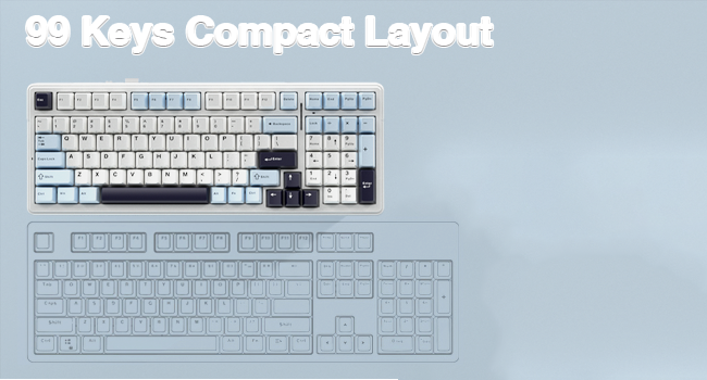 wireless mechanical keyboard 96% compact keyboard custom hot swappable keyboard