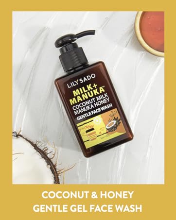LILY SADO COCONUT MILK + MANUKA HONEY GENTLE GEL CLEANSER FACE WASH NATURAL