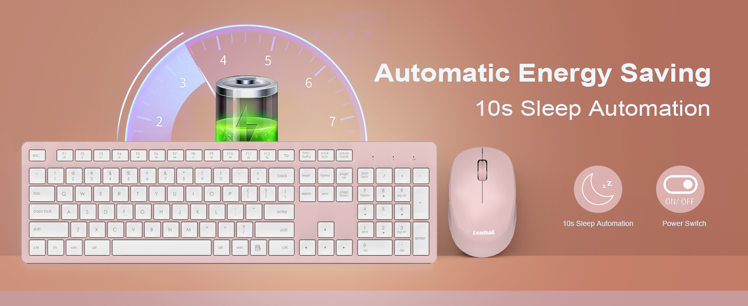 Pink Wireless Keyboard and Mouse Combo