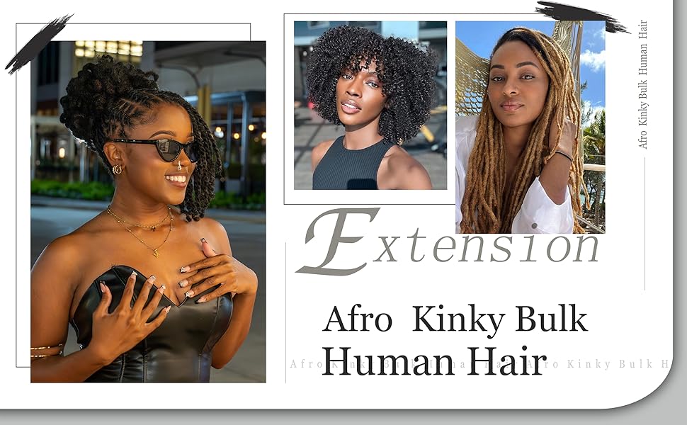 afro kinkys bulk human hair dreadlock extensions loc extensions human hair human braiding hair kinky