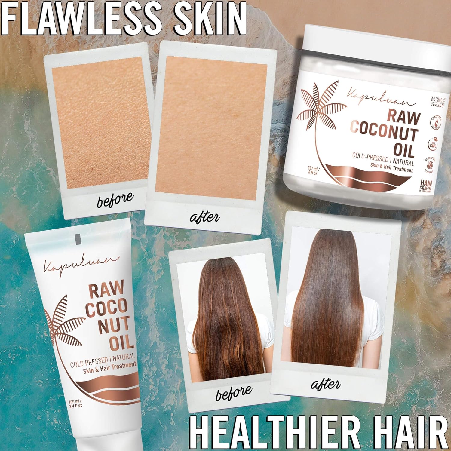 Raw Unrefined Cold Pressed Virgin Coconut Oil for Skin, Hair, Babies, Pets 200ml - Image 6
